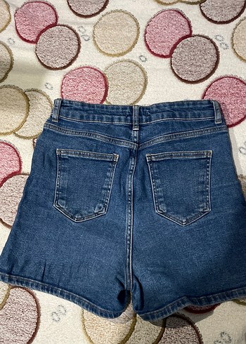 Kadın Koyu Mavi Mini Denim Şort - Görsel 2