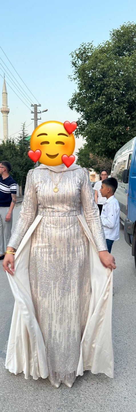 Uzun Kollu Gri Fitted Henna Elbise - Görsel 2