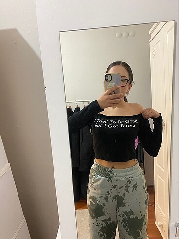 Bershka Omuz dekolteli crop