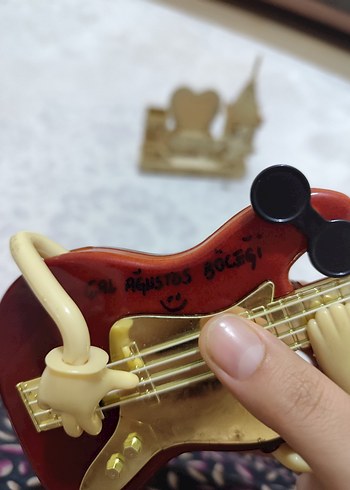 Renkli Kahverengi Mini Gitar Figürü müzik kutusu - Görsel 2
