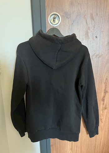 Siyah Kapüşonlu Kadın Sweatshirt - Görsel 3