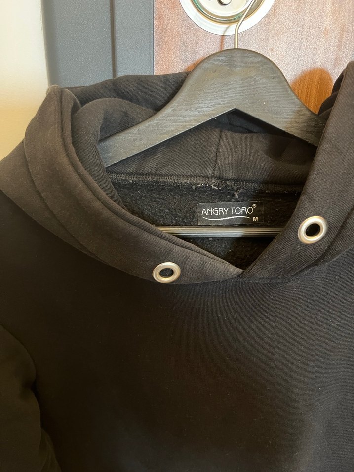 Siyah Kapüşonlu Kadın Sweatshirt - Görsel 2