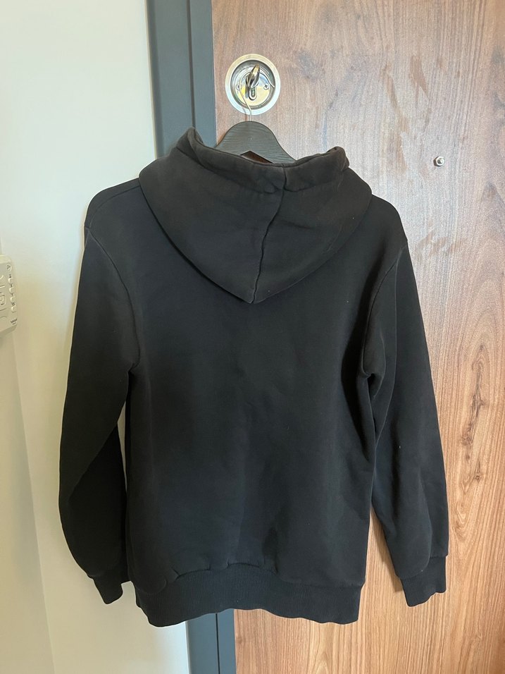 Siyah Kapüşonlu Kadın Sweatshirt - Görsel 3