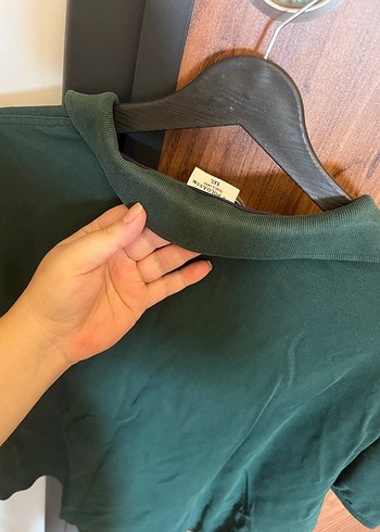 Erkek Koyu Yeşil Keten Polo Tişört - Görsel 4