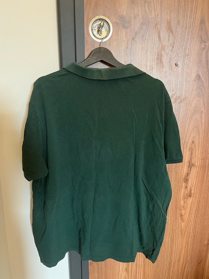 Erkek Koyu Yeşil Keten Polo Tişört - Görsel 3