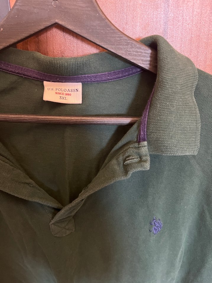 Erkek Koyu Yeşil Keten Polo Tişört - Görsel 2