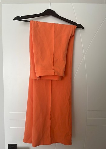 Turuncu Kadın Blazer Ceket pantolon 2li takım - Görsel 4
