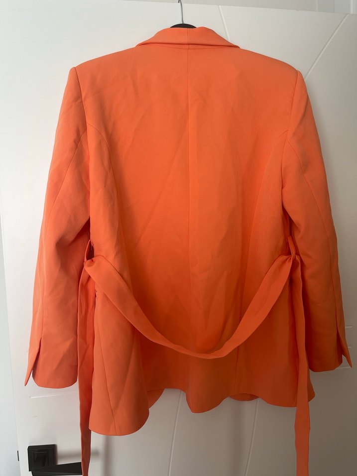 Turuncu Kadın Blazer Ceket pantolon 2li takım - Görsel 3