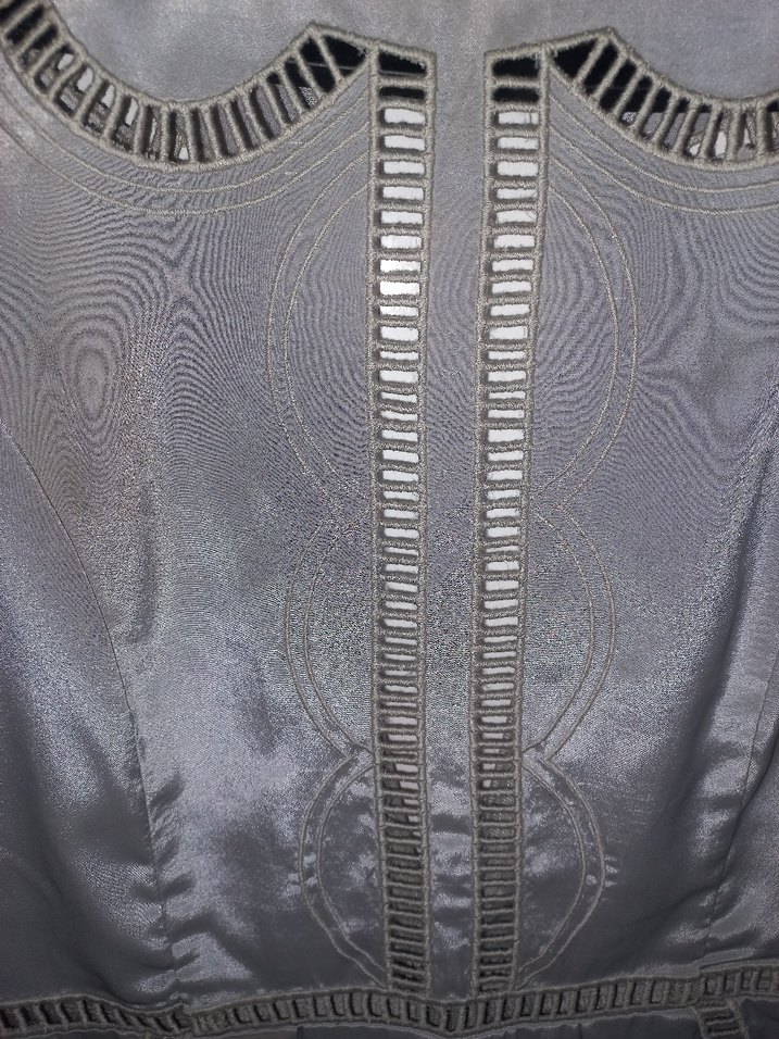 Gri V Yakalı Midi Elbise - Görsel 2