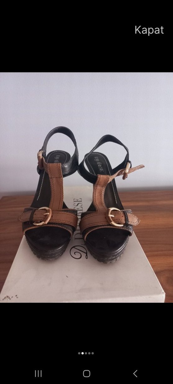 D. Divarese Kahverengi Platform Topuklu Kadın Ayakkabı - Görsel 2