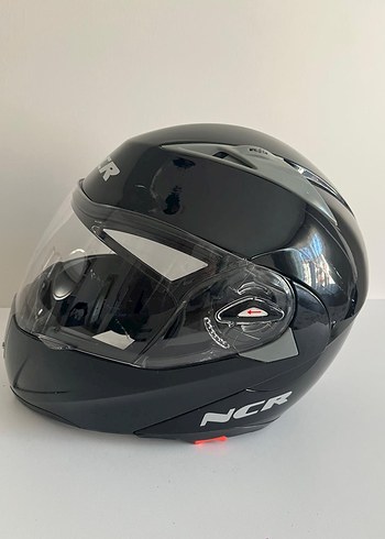 Siyah Biker Motosiklet Kaskı Şeffaf Vizörlü - Görsel 8