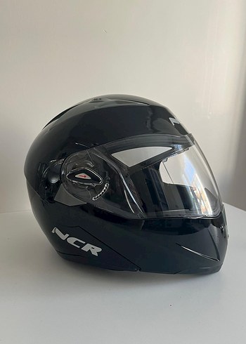 Siyah Biker Motosiklet Kaskı Şeffaf Vizörlü - Görsel 7