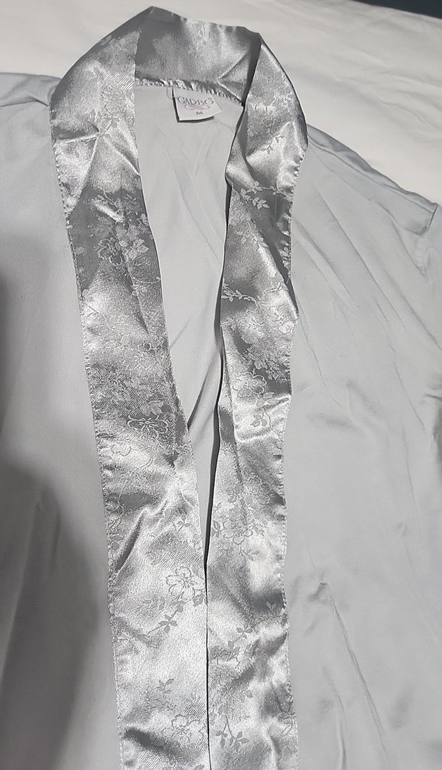 3 ' lü Gri Kısa Kollu Mini Kadın Sabahlıklı pijama takımı - Görsel 2