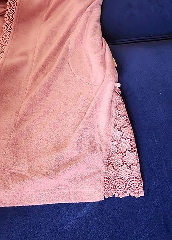 Pudra Kapüşonlu Uzun Kollu Kadın sabahlık - Görsel 4