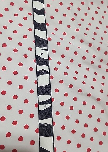 Renkli Beyaz Deri Tokalı Kadın Kemer - Görsel 2