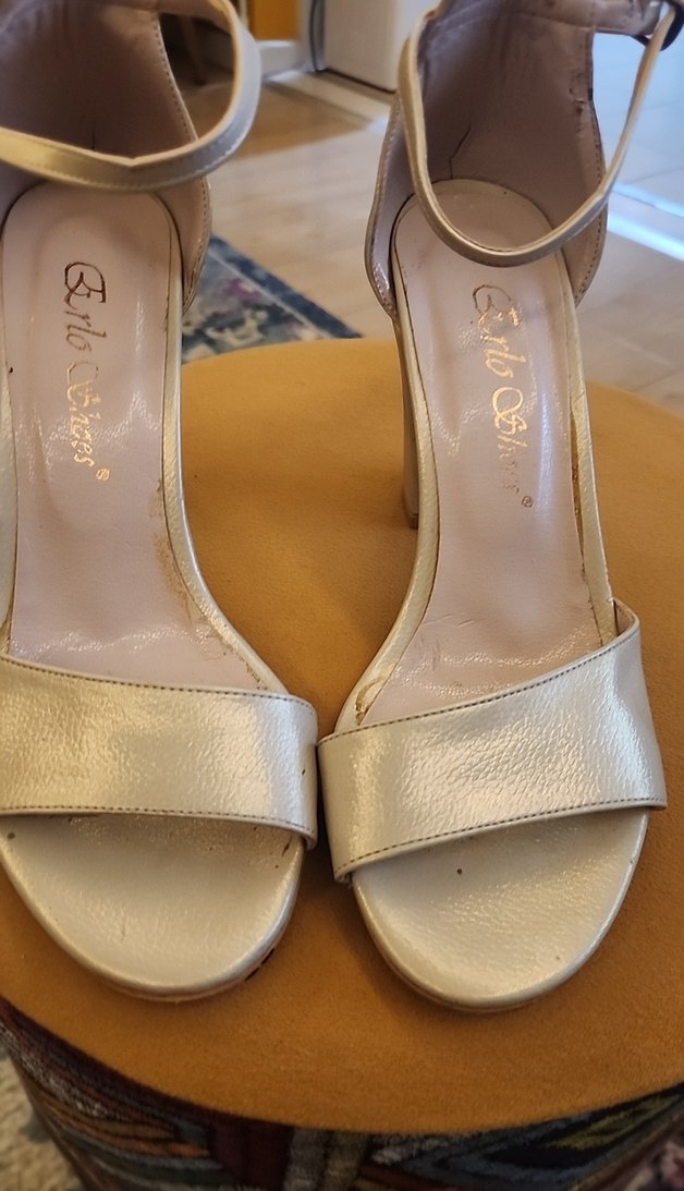 Bej Doreli Tokalı Topuklu Kadın Ayakkabı - Görsel 2