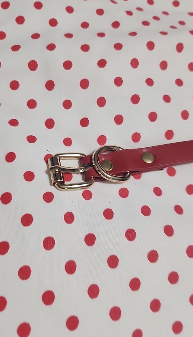 Kırmızı Deri Tokalı Kadın Kemer - Görsel 2