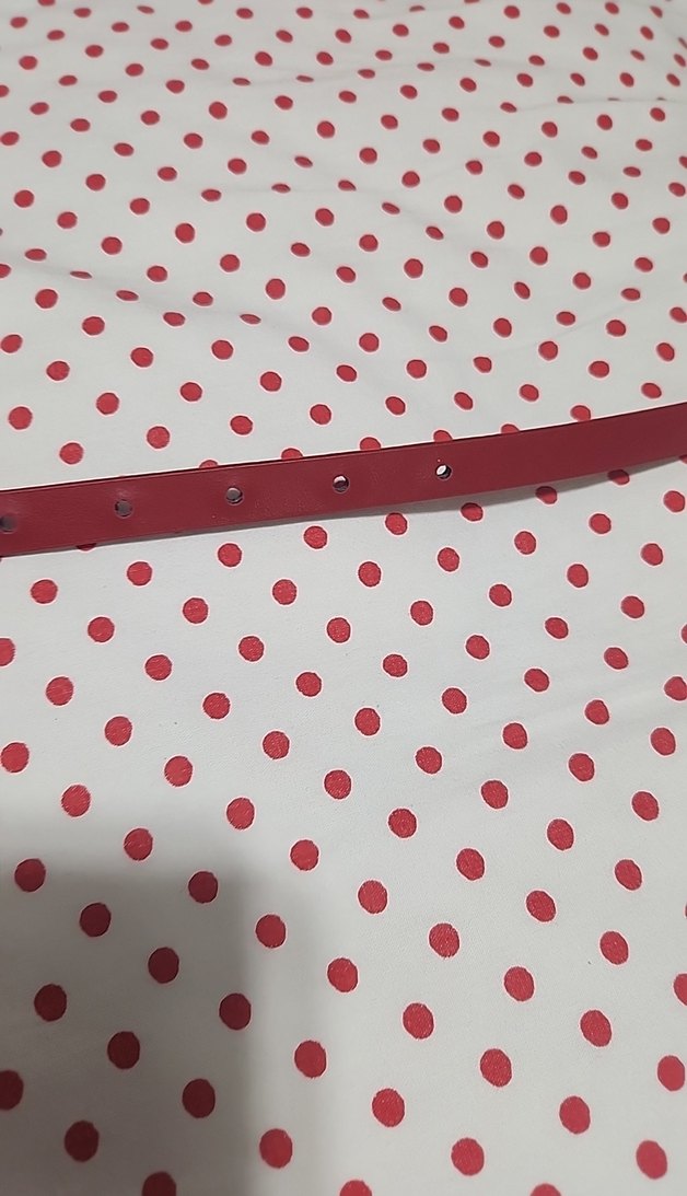 Kırmızı Deri Tokalı Kadın Kemer - Görsel 3