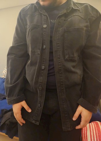 Düğmeli Siyah Kot Erkek Ceket - Görsel 2