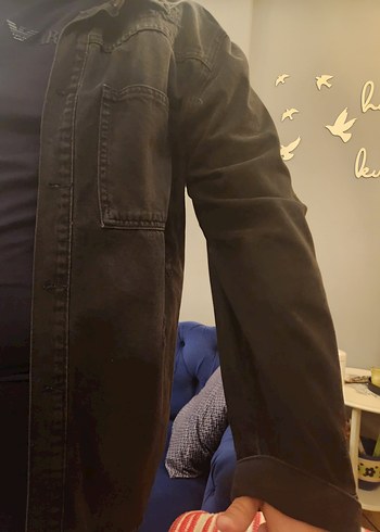 Düğmeli Siyah Kot Erkek Ceket - Görsel 3