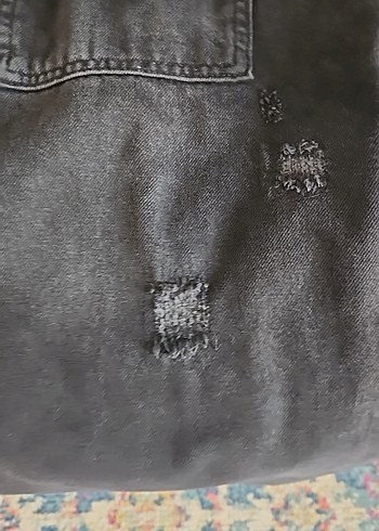 Düğmeli Siyah Kot Erkek Ceket - Görsel 7