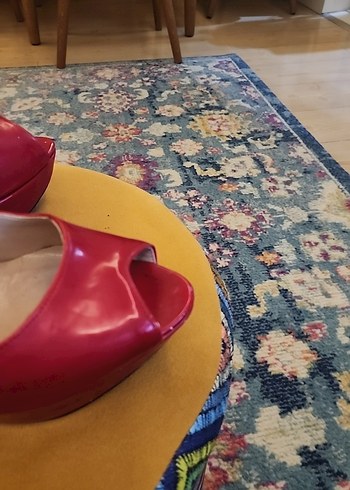 Parlak Kırmızı Kadın Stiletto Topuklu Ayakkabı - Görsel 7