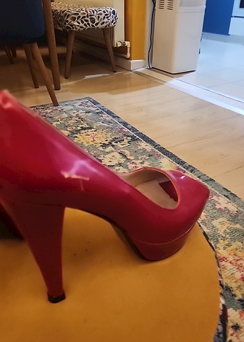 Parlak Kırmızı Kadın Stiletto Topuklu Ayakkabı - Görsel 5