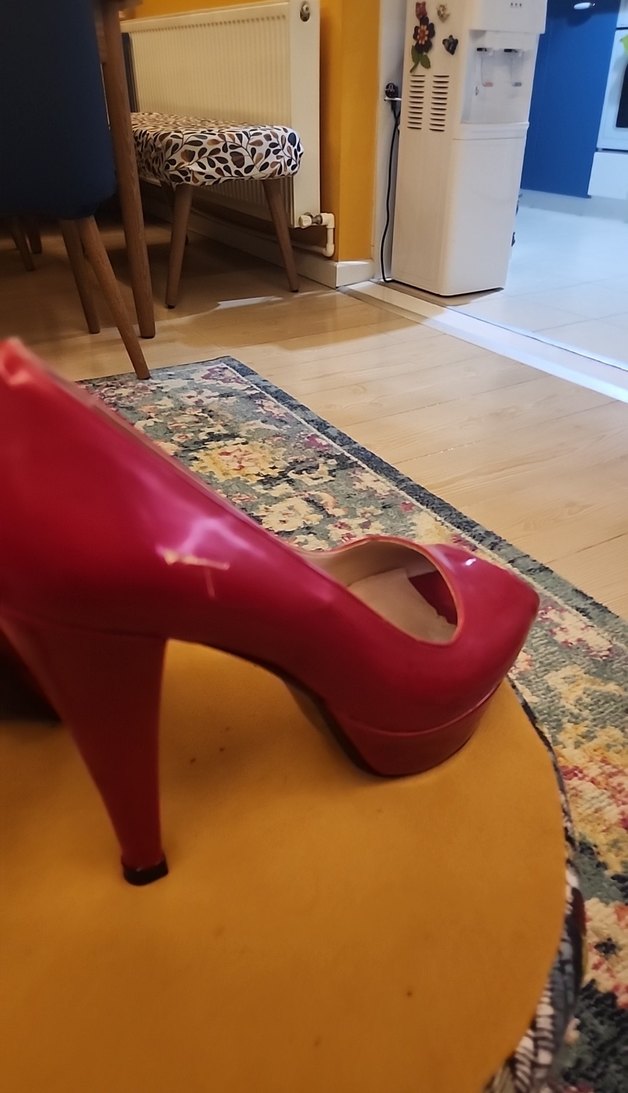 Parlak Kırmızı Kadın Stiletto Topuklu Ayakkabı - Görsel 5