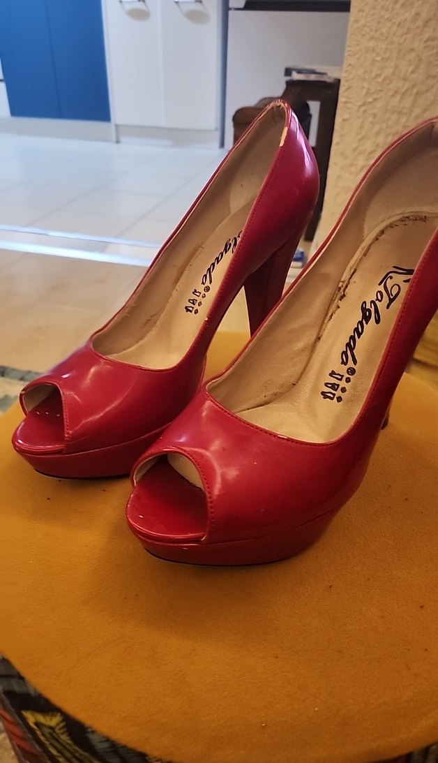 Parlak Kırmızı Kadın Stiletto Topuklu Ayakkabı - Görsel 2