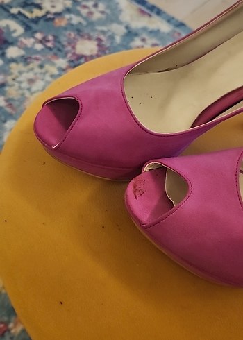 Pembe Süet Kadın Stiletto Topuklu Ayakkabı - Görsel 3