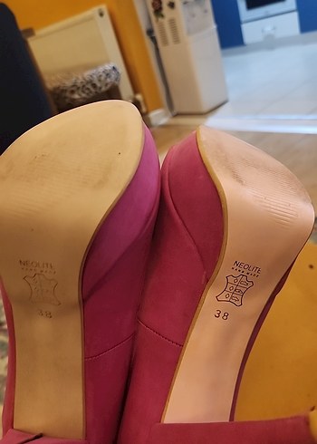 Pembe Süet Kadın Stiletto Topuklu Ayakkabı - Görsel 6