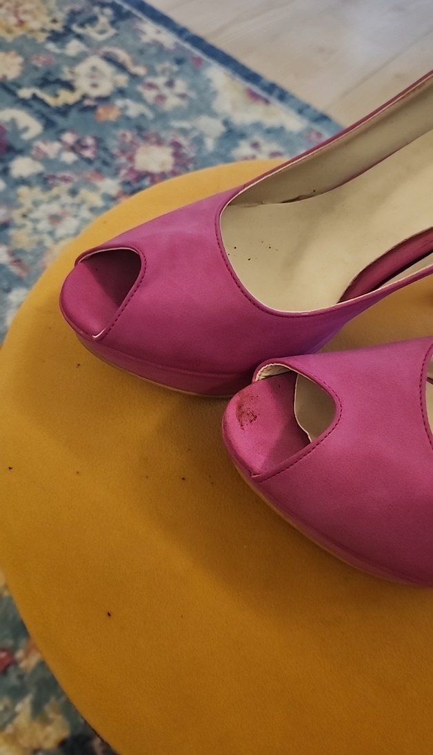 Pembe Süet Kadın Stiletto Topuklu Ayakkabı - Görsel 3