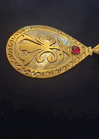 925 ayar gümüş. 
Parlak Zincir Detaylı  Bohem Kolye - Görsel 5