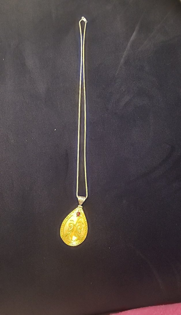 925 ayar gümüş. 
Parlak Zincir Detaylı  Bohem Kolye - Görsel 2