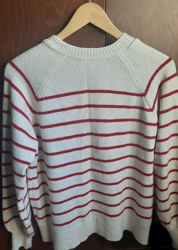 Çizgili Kadın Triko Kazak - Görsel 3