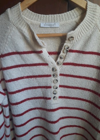 Çizgili Kadın Triko Kazak - Görsel 5