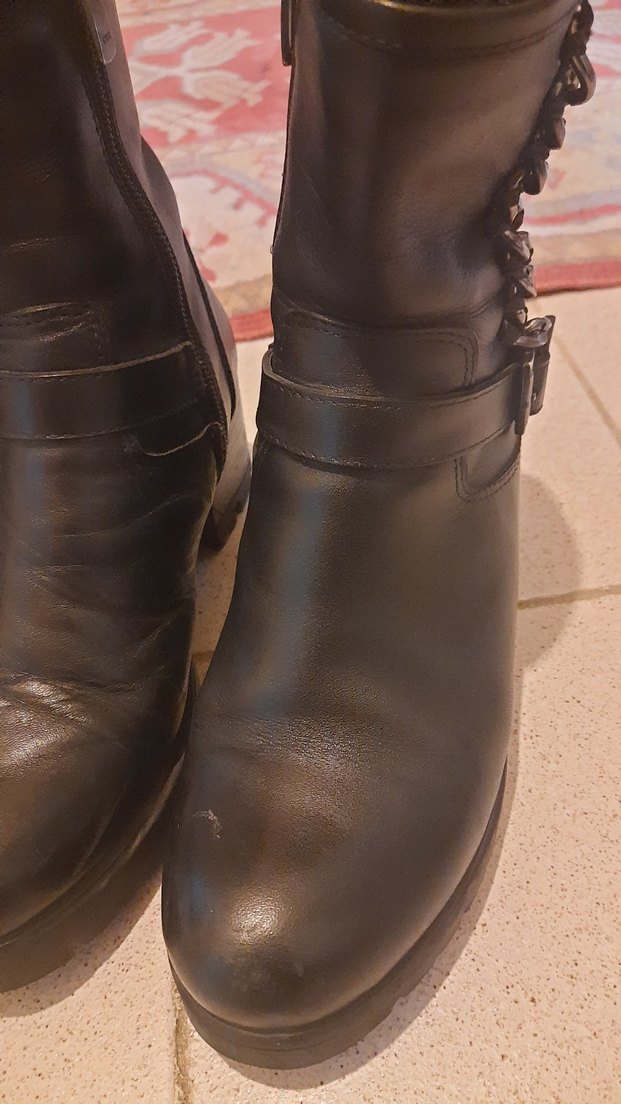 Siyah Deri Tokalı Biker Bot - Görsel 3