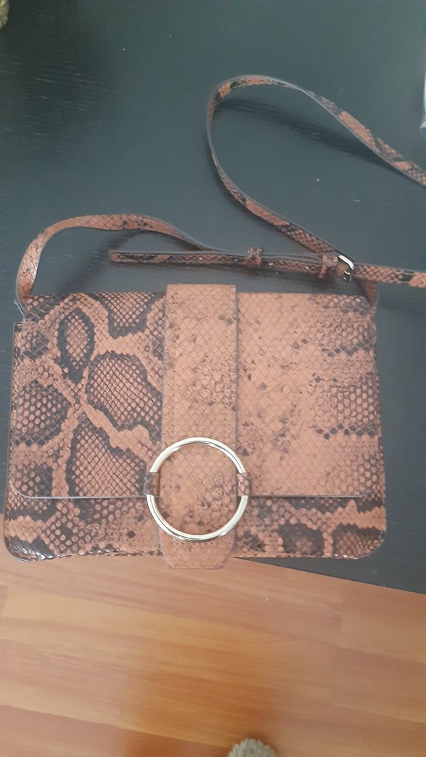 Yılan Desenli Mango çanta - Görsel 2