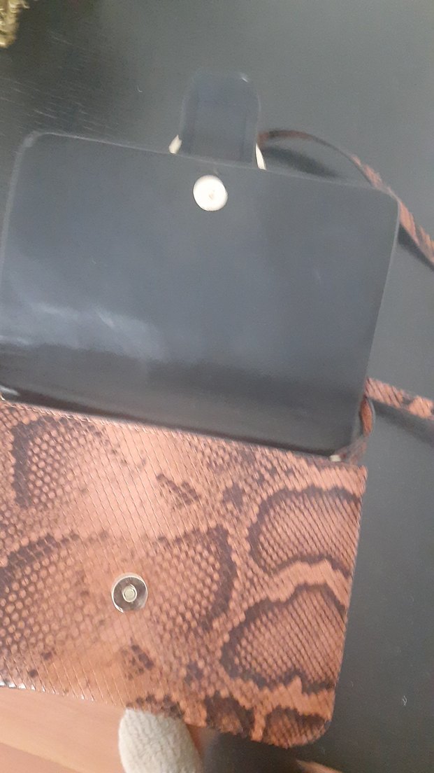 Yılan Desenli Mango çanta - Görsel 4