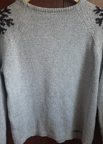 Koton Gri Nakışlı Örgü Kadın Kazak - Görsel 4