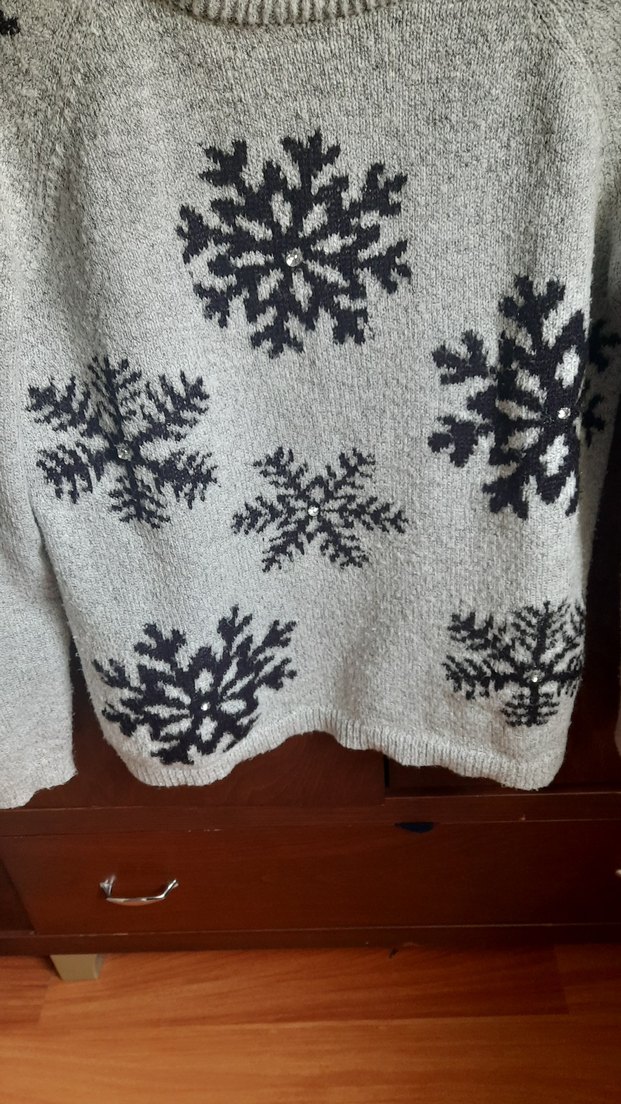 Koton Gri Nakışlı Örgü Kadın Kazak - Görsel 2