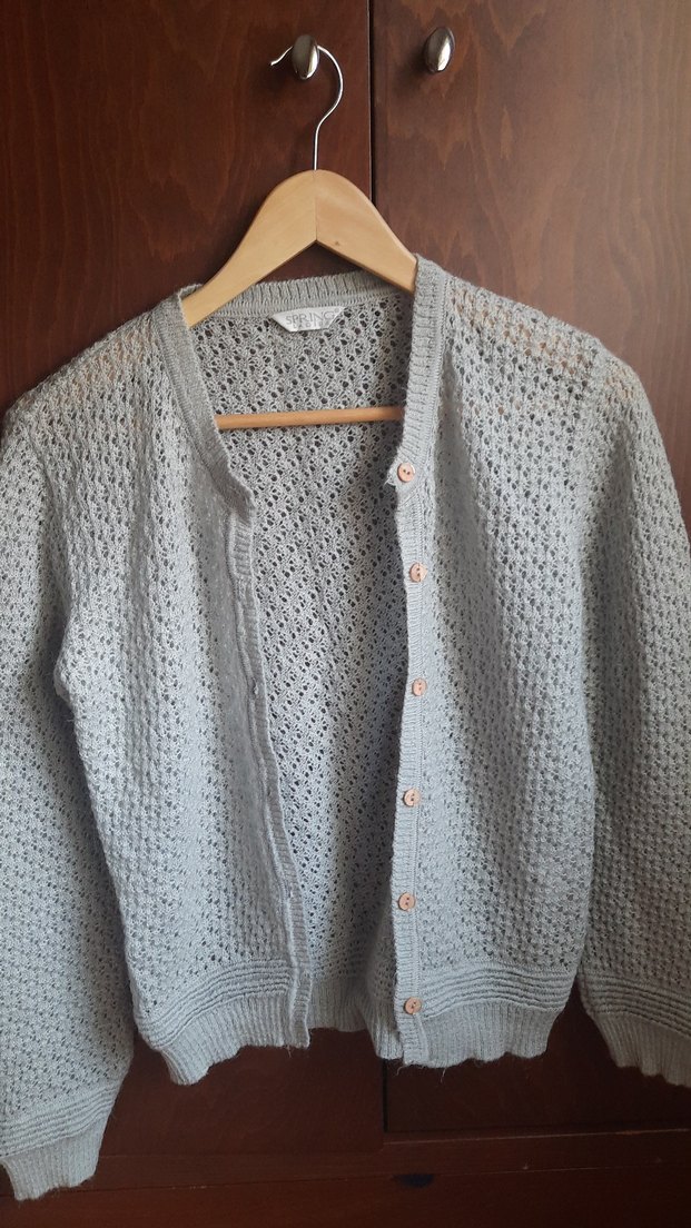 Gri Örgü Kadın Hırka - Görsel 2