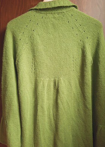 Düğmeli Yeşil Bohem Kadın Hırka - Görsel 5