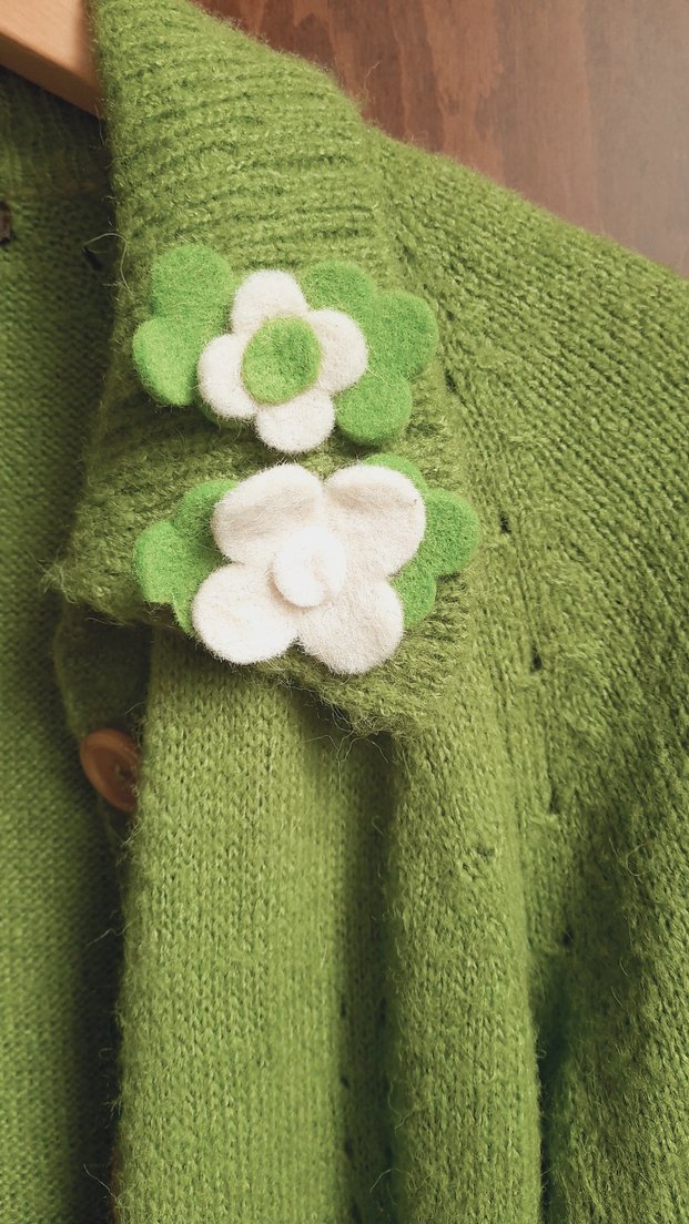 Düğmeli Yeşil Bohem Kadın Hırka - Görsel 3