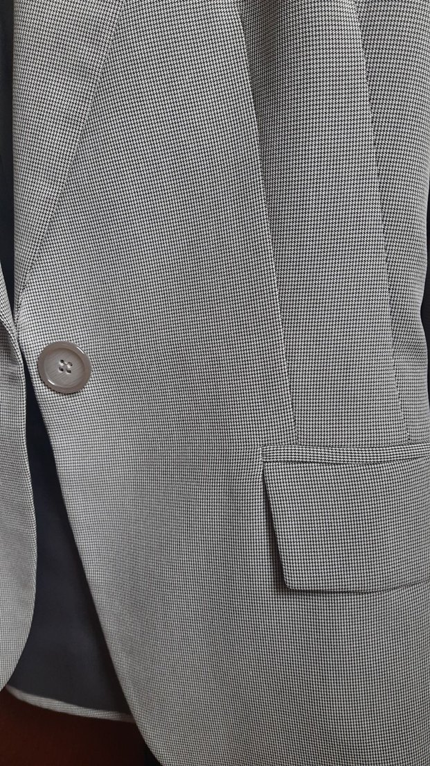 Gri Düğmeli Kadın Blazer Ceket - Görsel 3