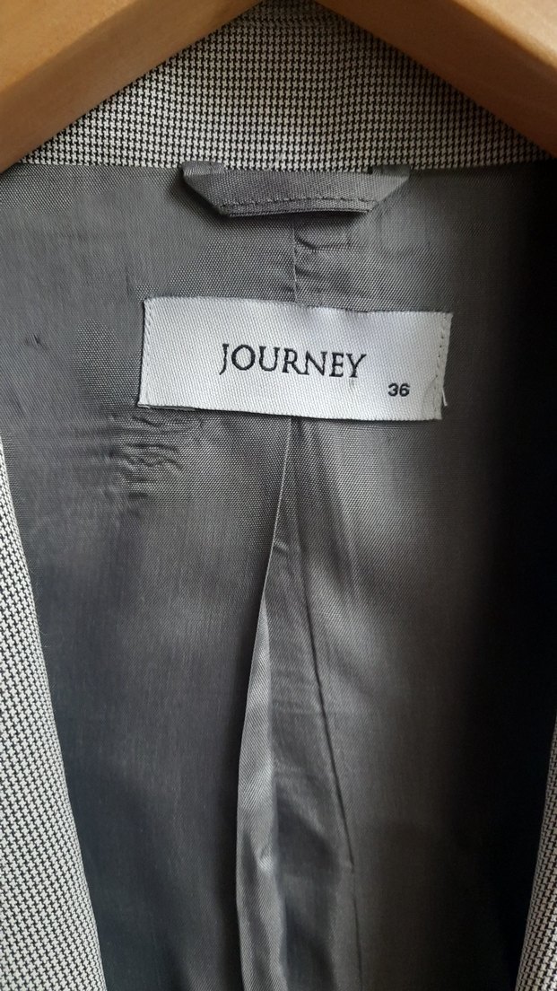 Gri Düğmeli Kadın Blazer Ceket - Görsel 5