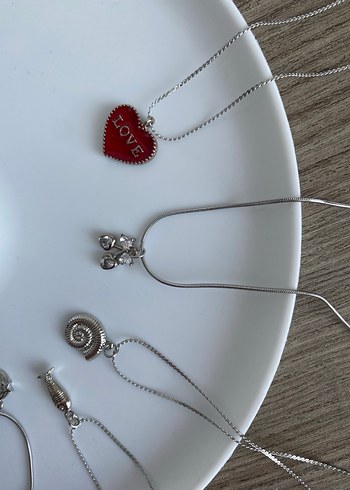 ÇELİK Gri Zincir Detaylı Midi Boy Kadın Kolye - Görsel 5