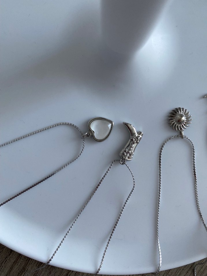 ÇELİK Gri Zincir Detaylı Midi Boy Kadın Kolye - Görsel 4