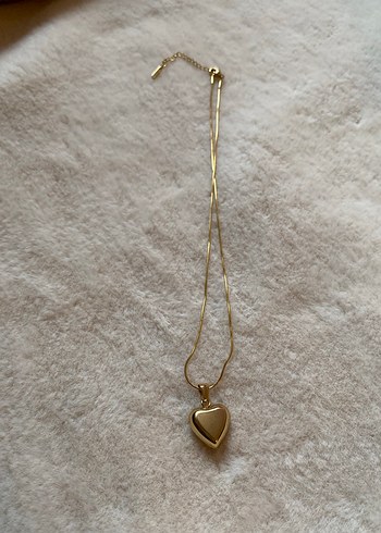 Altın Renkli Çelik Kalp Uçlu Midi Kolye - Görsel 3