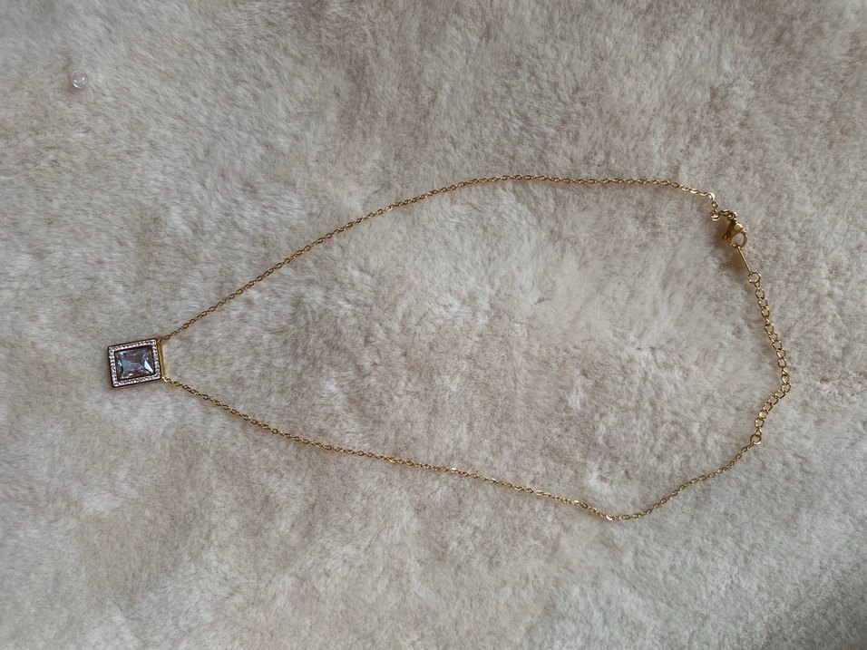 Taşlı çelik kolye - Görsel 2